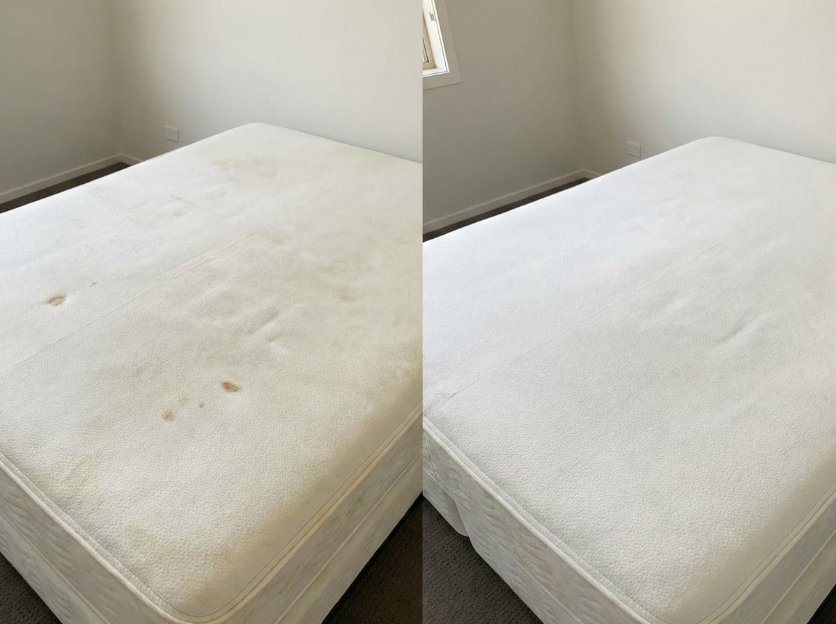 Colchão de casal antes e depois da higienização: antes e depois da limpeza