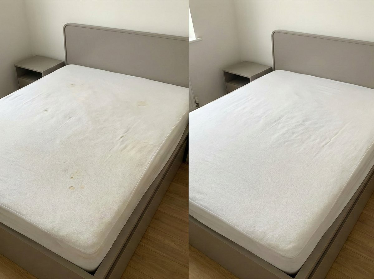 Colchão: antes e depois da limpeza